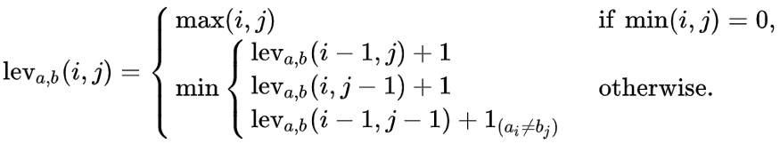 Image of Levenshtein Distance Function